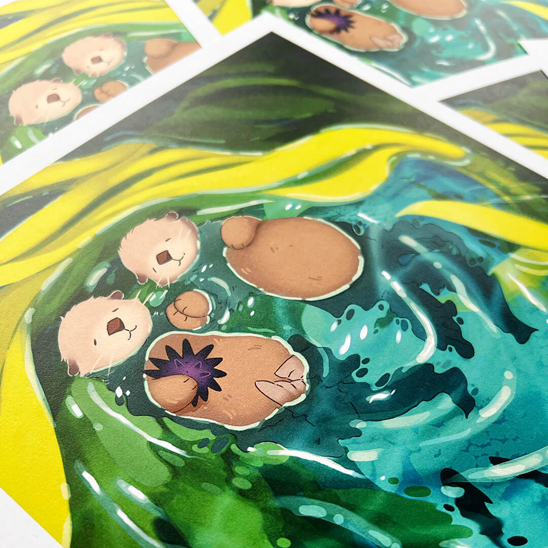 Sea Otter Couple Art Print
