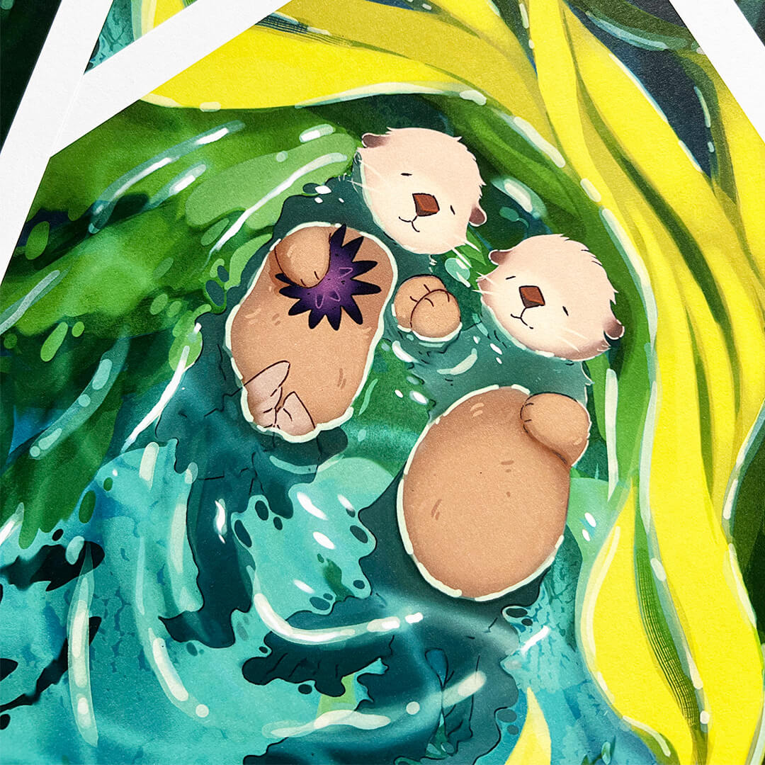 Sea Otter Couple Art Print