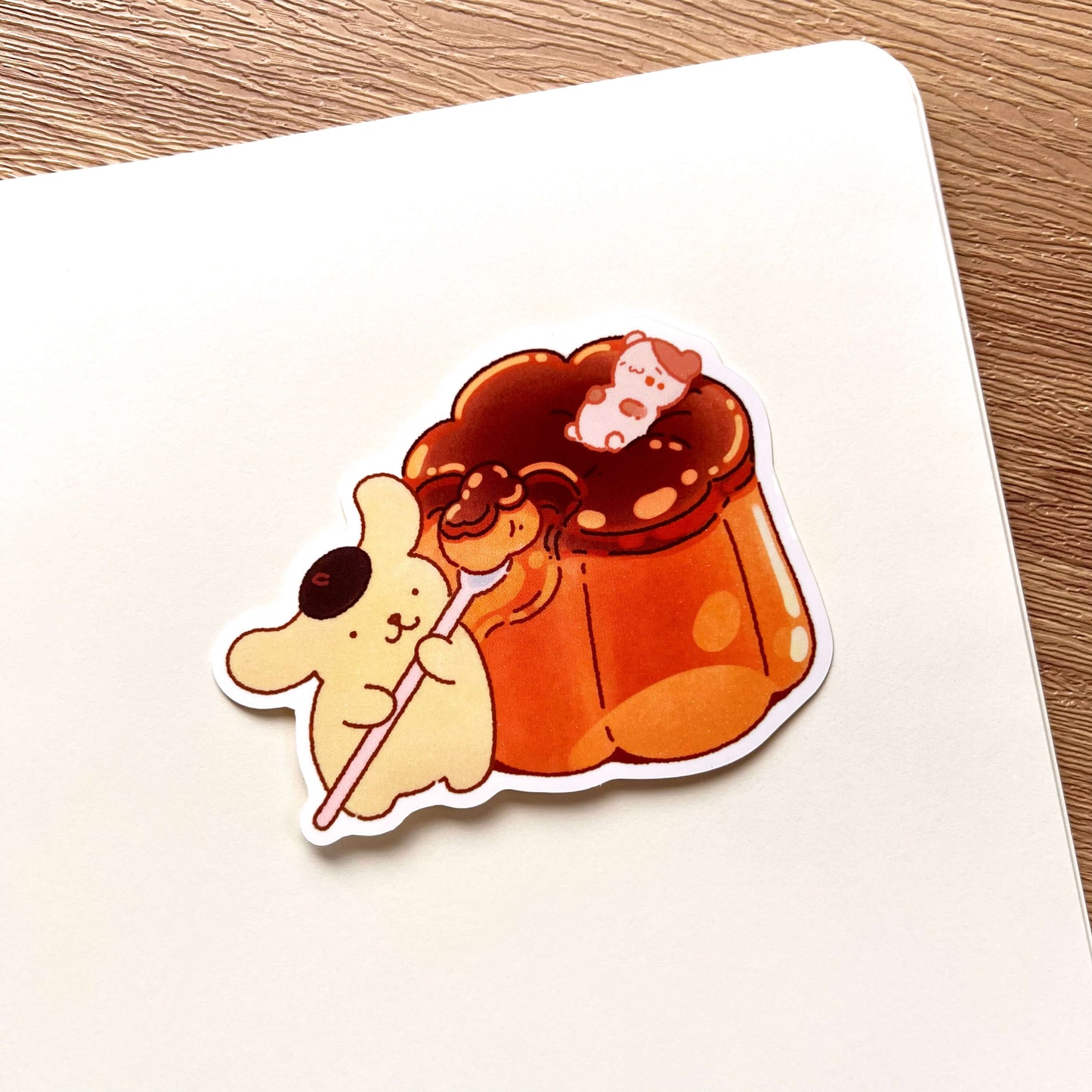 Golden Pup Pudding Sticker