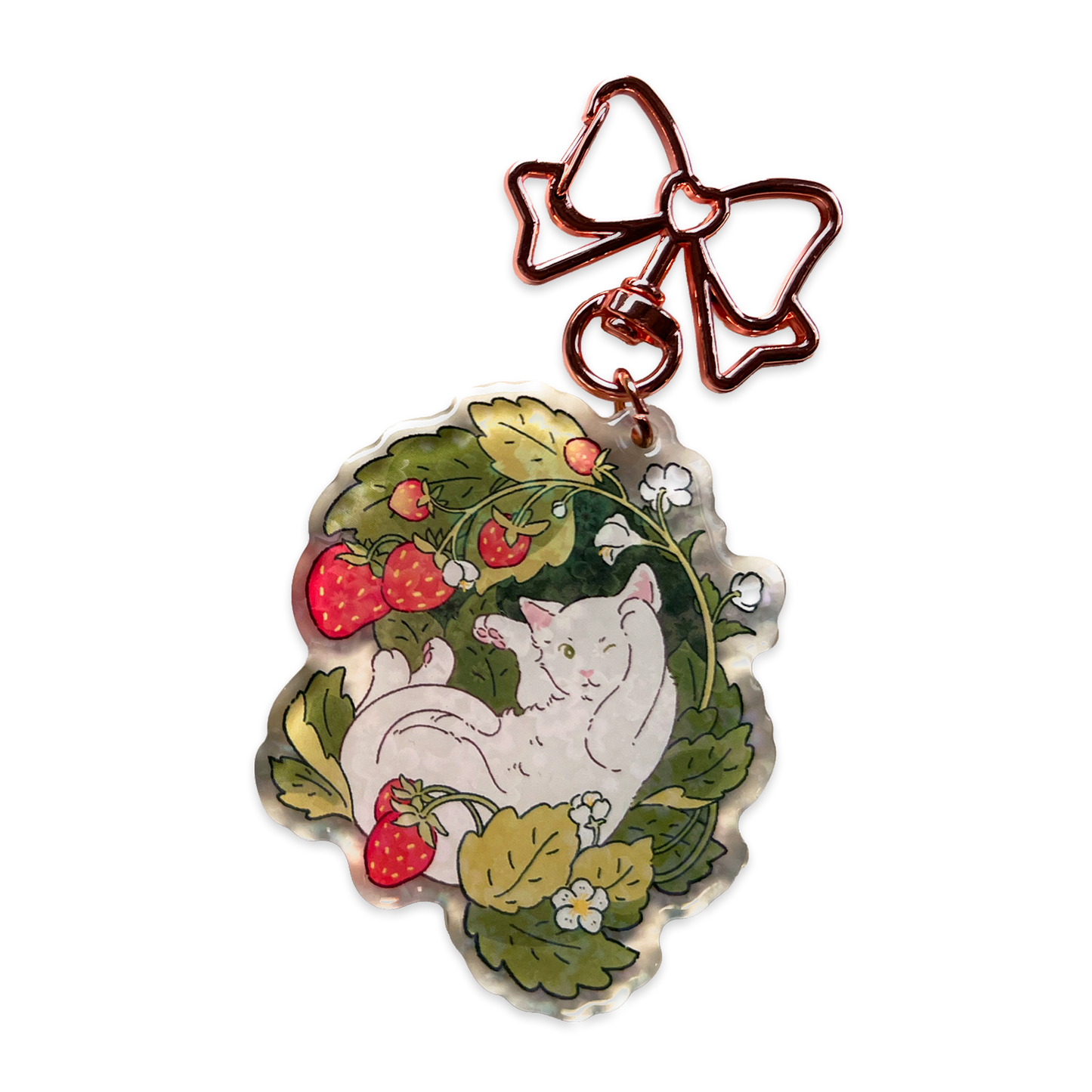 Fruit Salad Cats Holographic Keychains