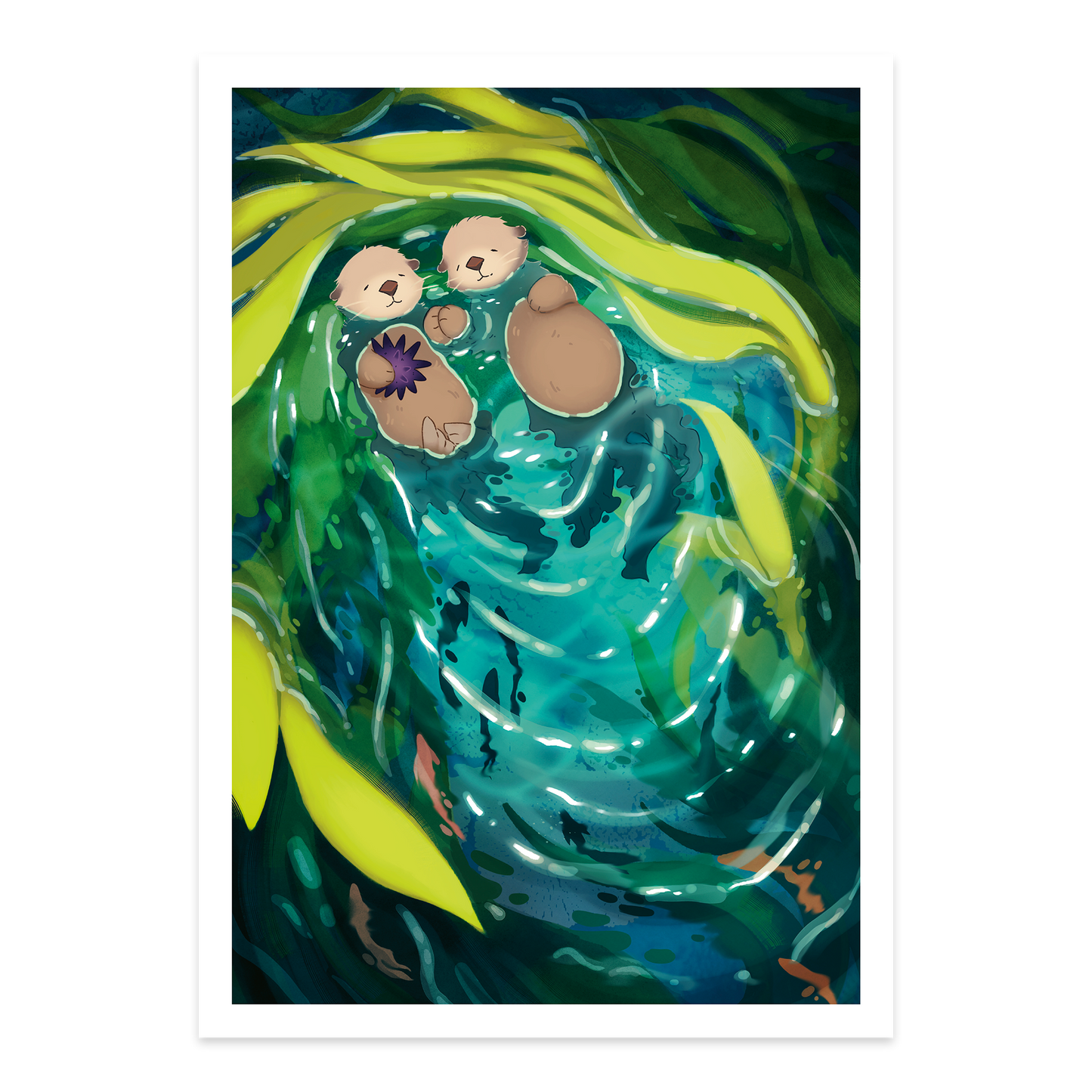 Sea Otter Couple Art Print