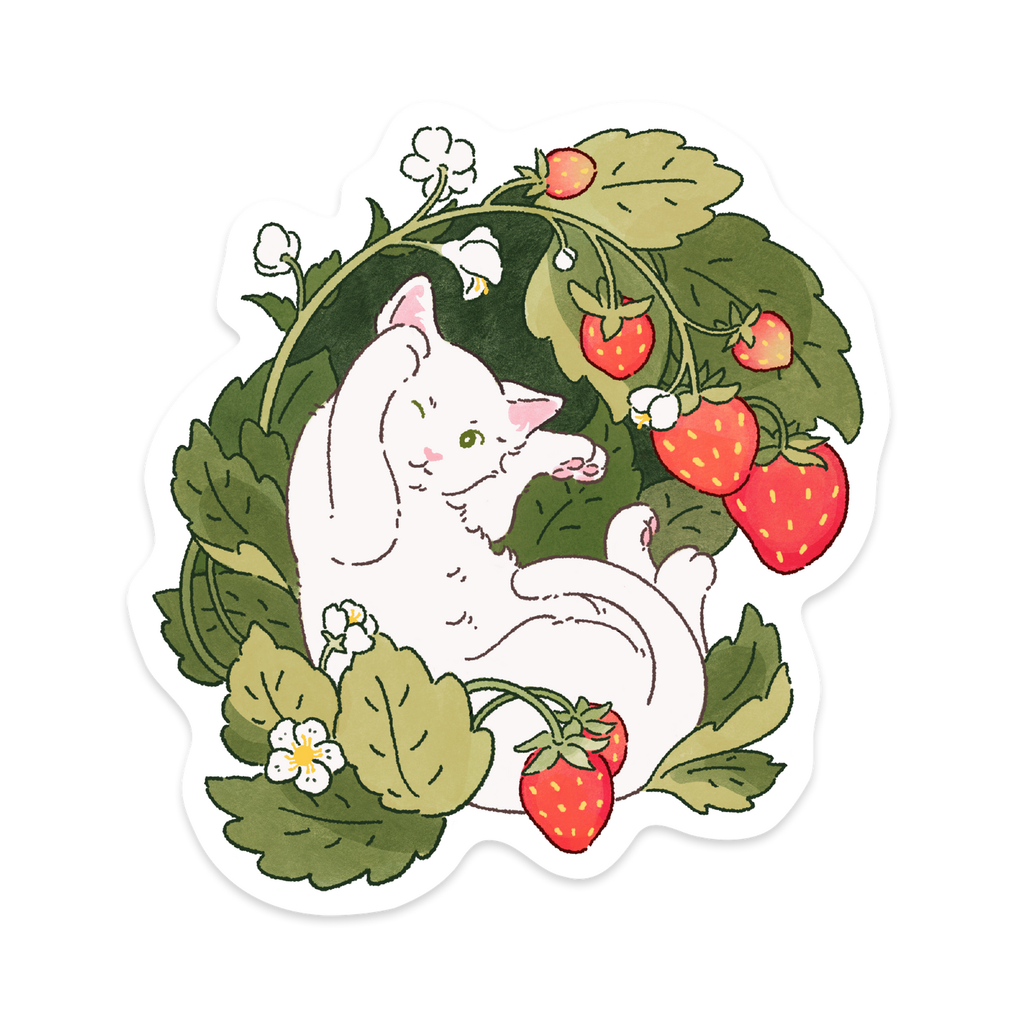 Fruit Salad Cat Stickers