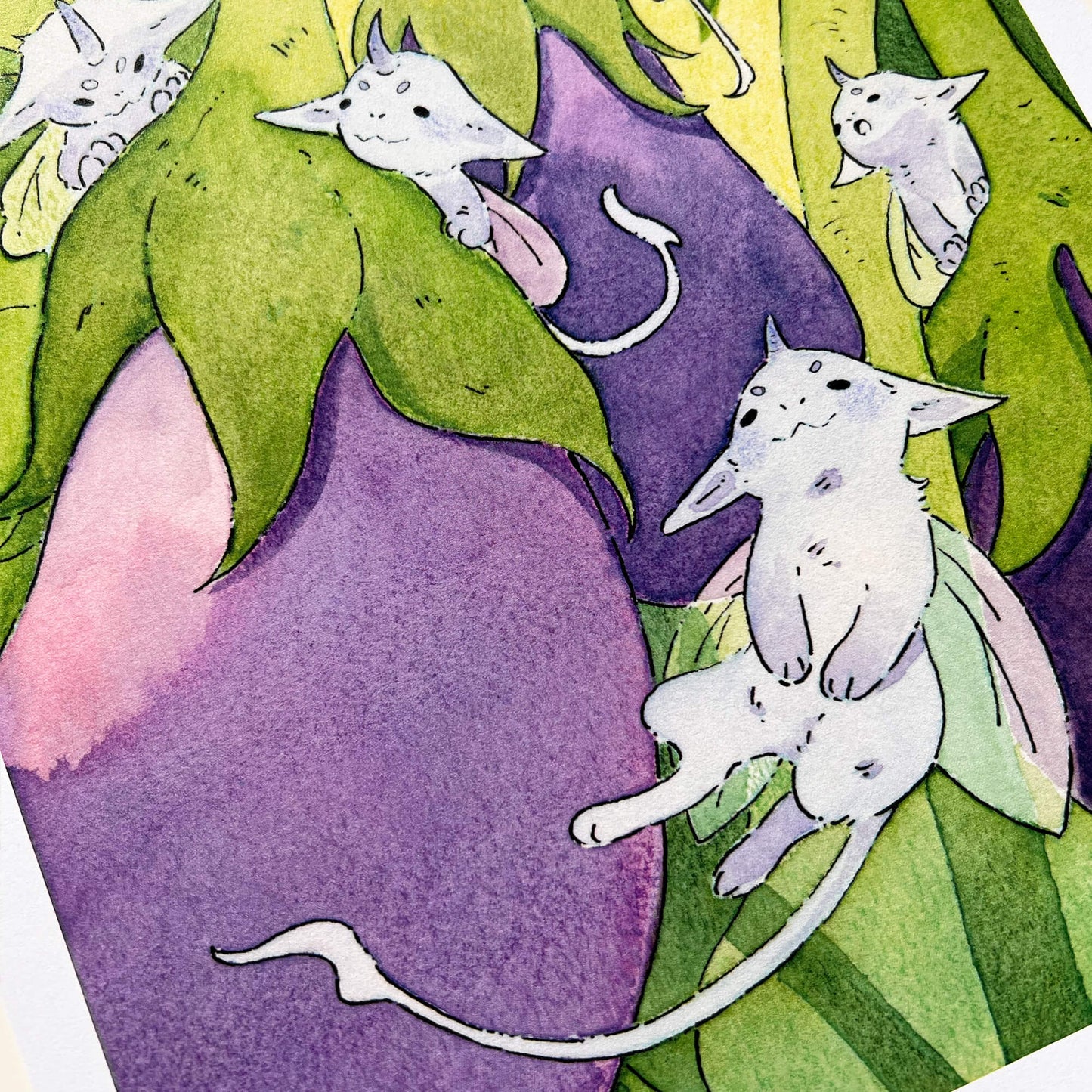 Eggplant Imps Art Print