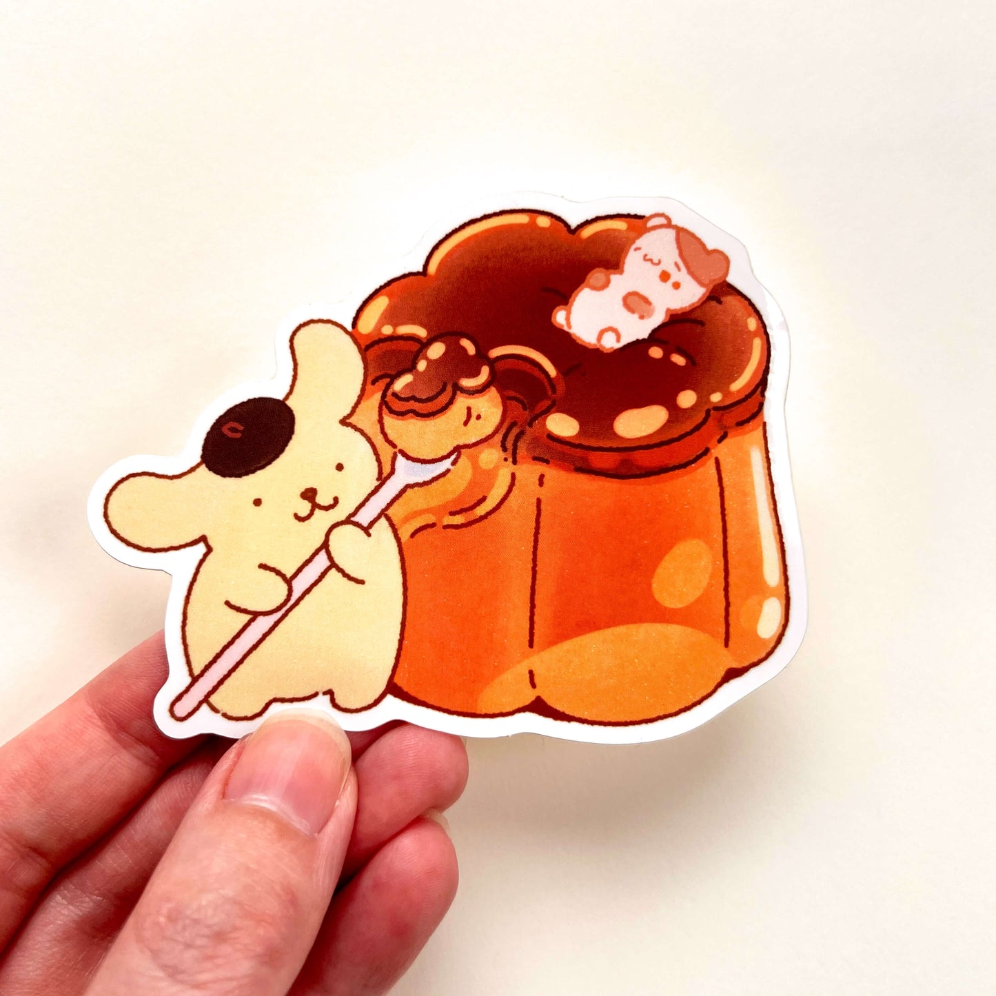 Golden Pup Pudding Sticker