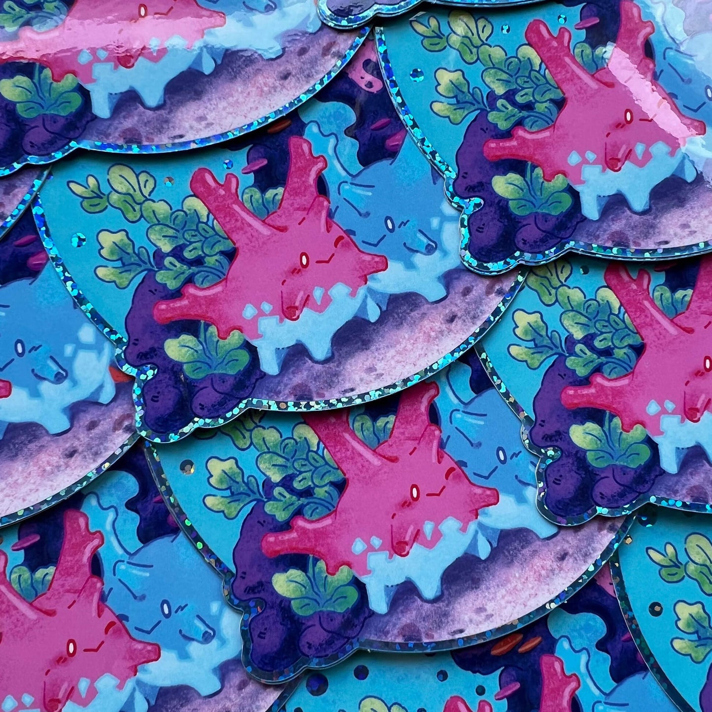 Corsola Couple Glitter Sticker