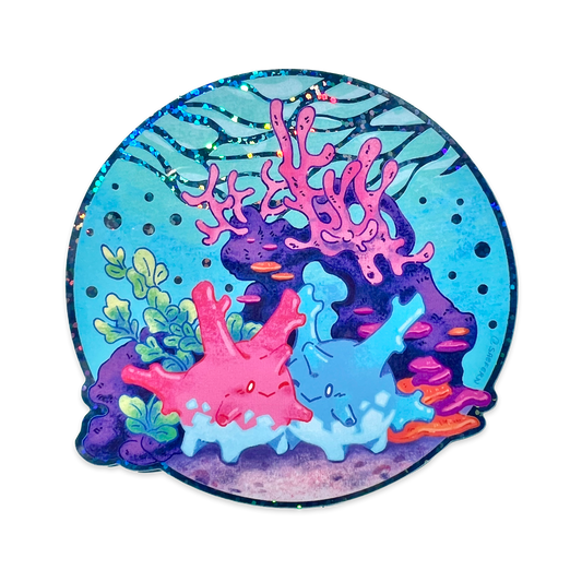Corsola Couple Glitter Sticker