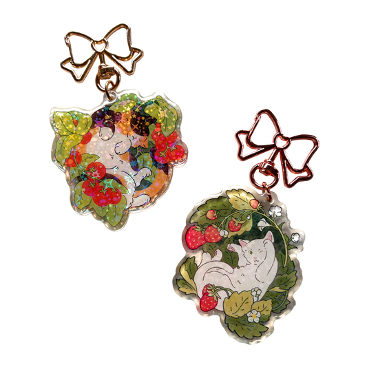 Fruit Salad Cats Holographic Keychains