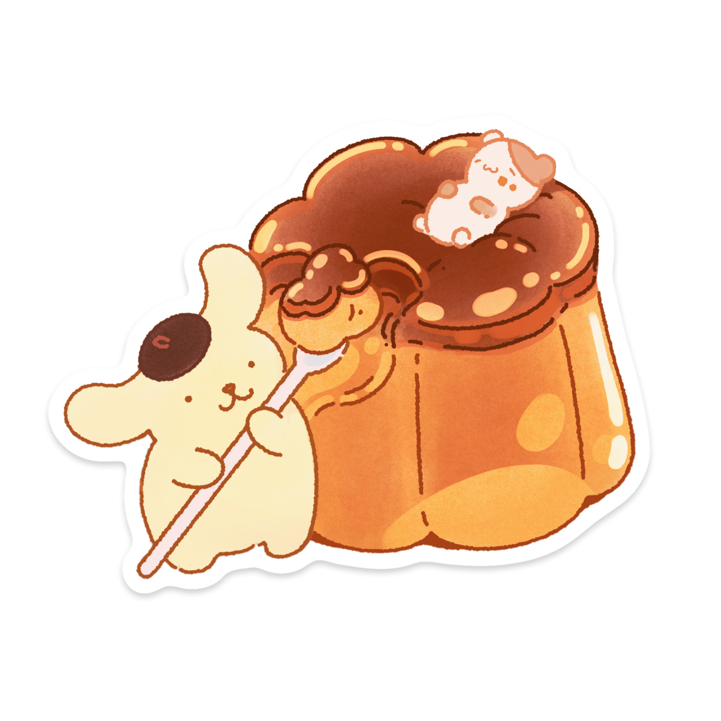 Golden Pup Pudding Sticker