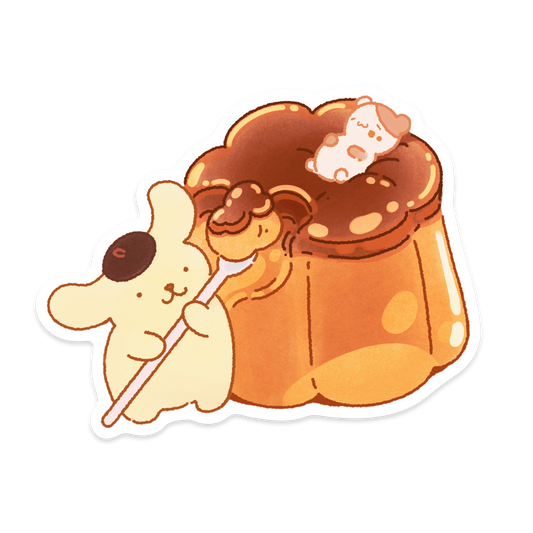 Golden Pup Pudding Sticker