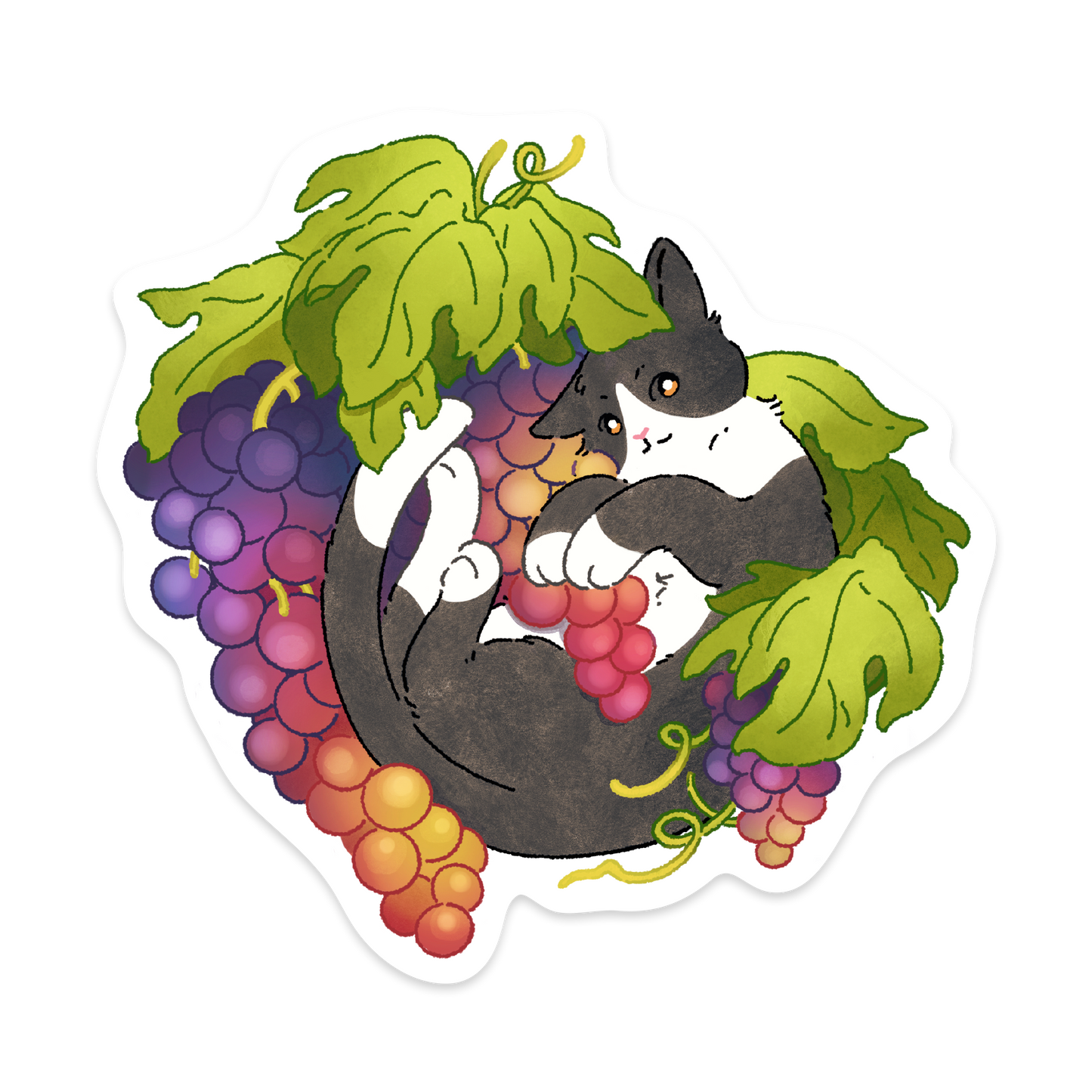 Fruit Salad Cat Stickers