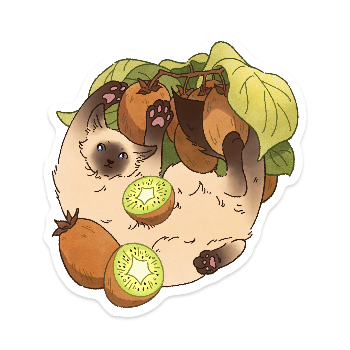 Fruit Salad Cat Stickers