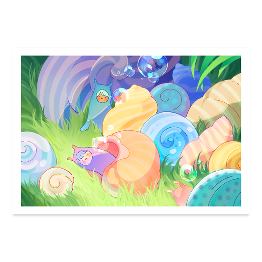 Sleepy Snail Sprites Art Print