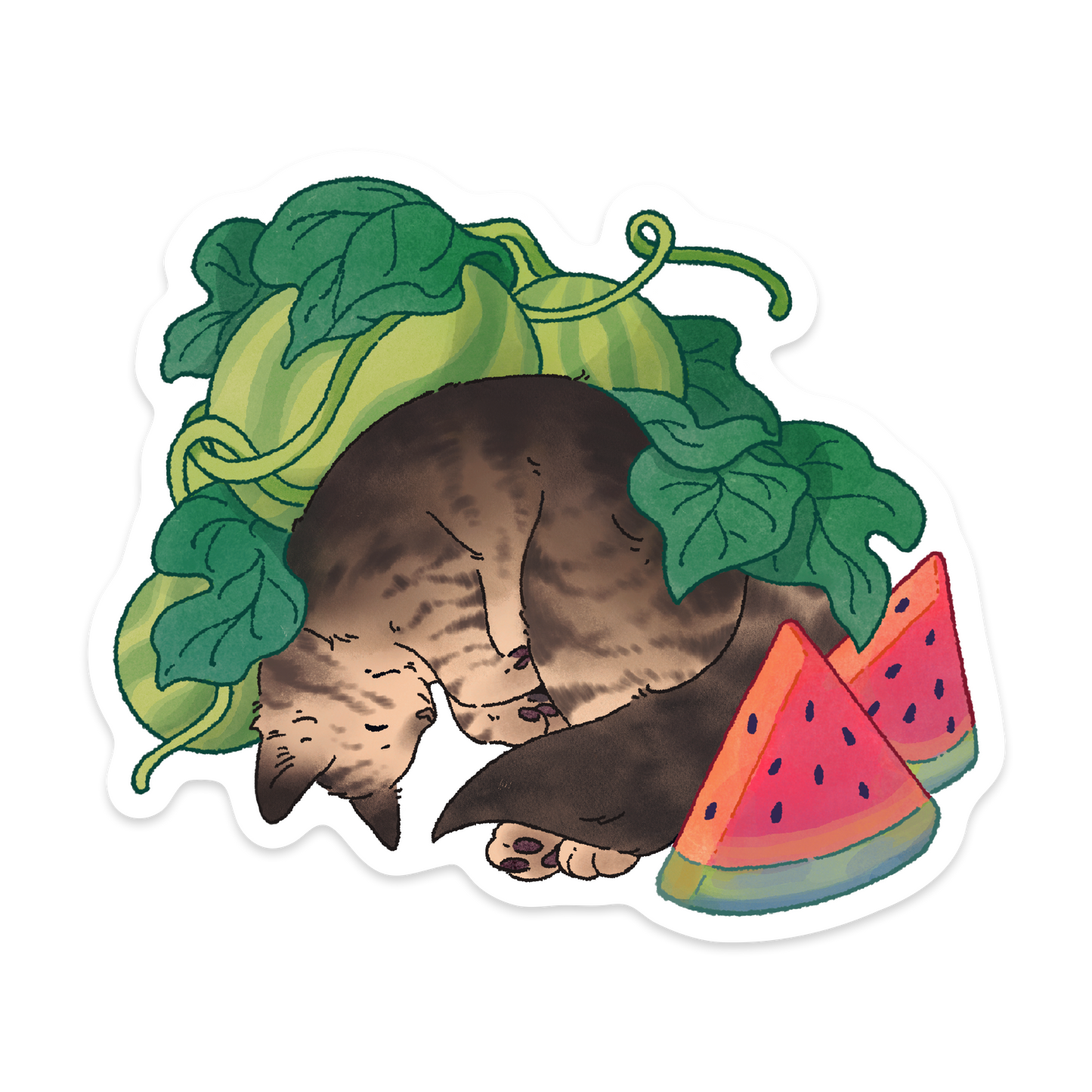 Fruit Salad Cat Stickers